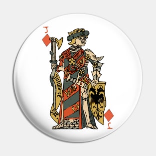 Vintage Character of Playing Card Jack of Diamonds Pin