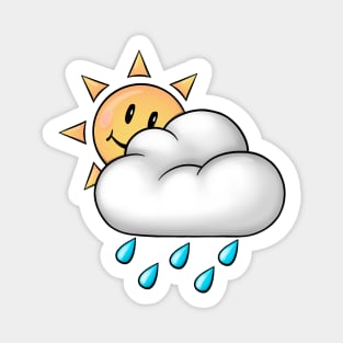 Reva Prisma Sun behind a raincloud emoji Magnet