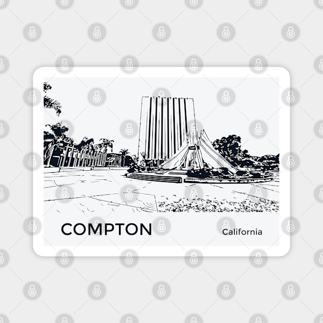 Compton California Magnet by Lakeric