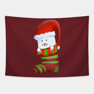 Cat Christmas  , Christmas funny gnomes Cute Merry Christmas Gift Sticker celebration  concept Tapestry