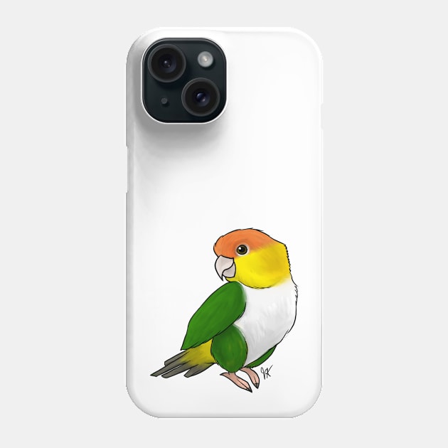 Bird - Caique - Green Thighed Phone Case by Jen's Dogs Custom Gifts and Designs