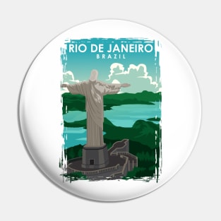 Rio De Janeiro Travel Poster in a vintage and minimal style. Pin