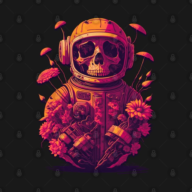 Floral Astronaut Skull by AnAzArt