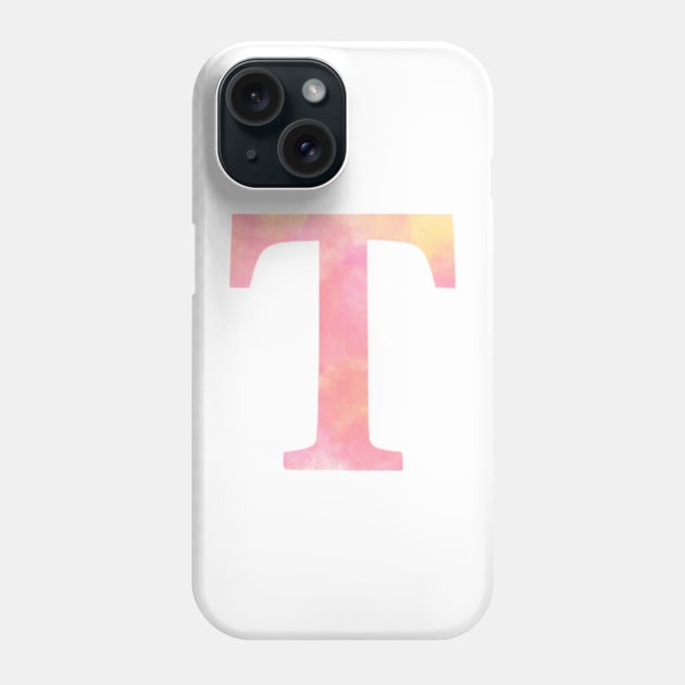 The Letter T Orange and Pink Design Phone Case by Claireandrewss