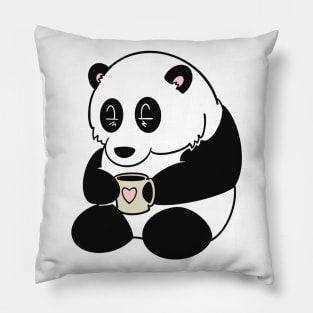 Panda’s morning coffee Pillow