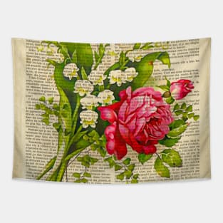 Botanical print - garden flowers Tapestry