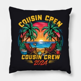 Womens Cousin Crew 2024 Summer Vacation Beach Family Trips Matching Pillow