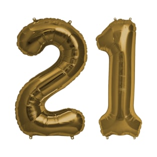 Bronze 21st Birthday Metallic Helium Balloons Numbers T-Shirt