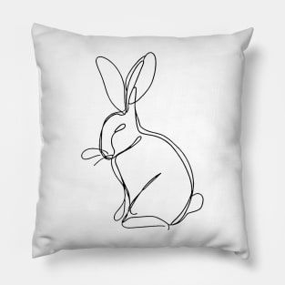 Bunny Rabbit Art | Minimalist line art illustration 1 Pillow