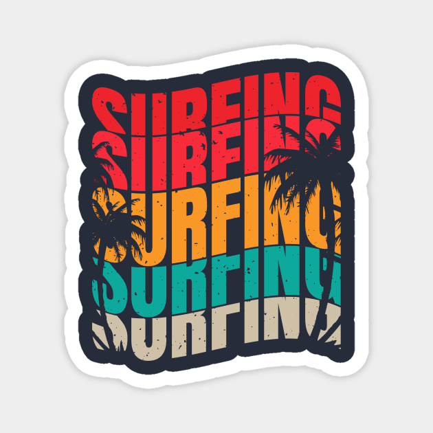 Vintage surf retro surfing Magnet by Banned Books Club