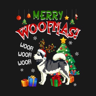 Husky Merry Woofmas Awesome Christmas T-Shirt