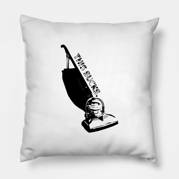 Vacuum Cleaner | This Sucks | Distressed Design Pillow by KodeLiMe