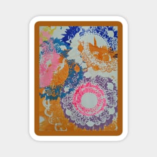 Colorful Decorative Traditional Floral Plates Magnet