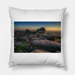 Over Owler Tor at sunset Pillow