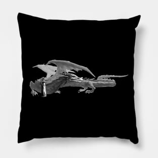 Queen Sanniya and her Emerald Dragon, Gahlib (from the Christian Fiction Speculative Fantasy series, The Dragon Slayer Chronicles) Pillow