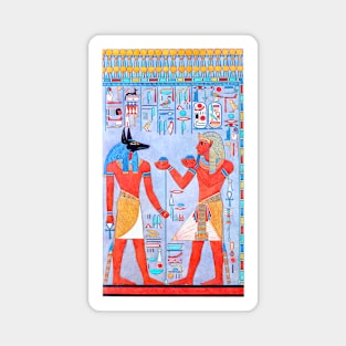 Pharoah Horemheb With Anubis, Guide To The Underworld Magnet