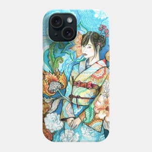 Japanese Girl in a Kimono Phone Case