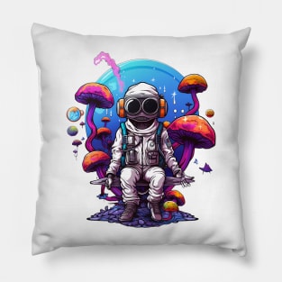 Psychonaut with Mushrooms Pillow