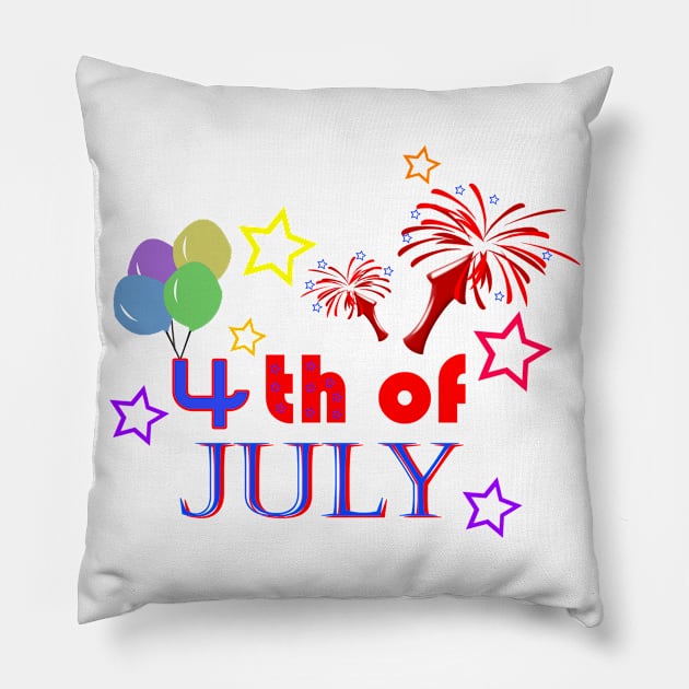 Happy 4Th America Pillow by Saldi