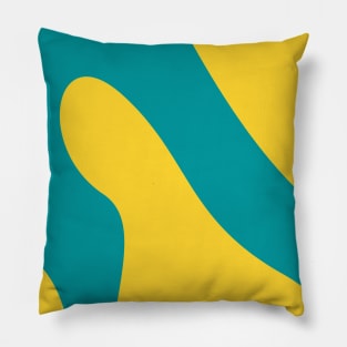 Boho blue and yellow pastel swirl pattern Pillow