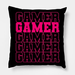 Varsity Gamer On Repeat Collegiate Student Style Pillow