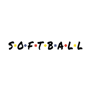 Softball Color Balls - Black T-Shirt