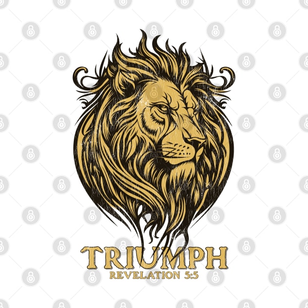 Majestic Triumph Distressed Lion Print - Revelation 5:5 by Contentarama