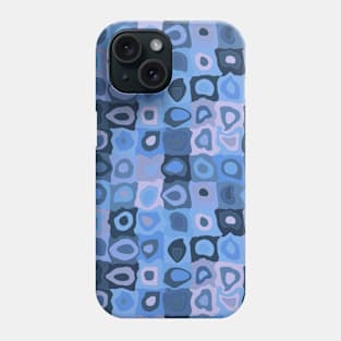 Midnight Swim  - Retro Geometric Wobbly Square Grid Pattern Phone Case