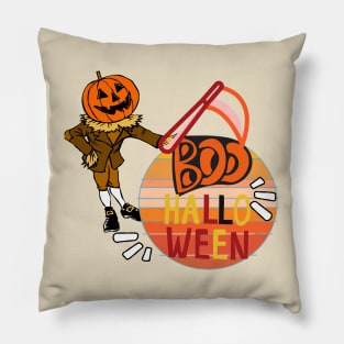 Pumpkin Man - Halloween - BOO - Orange Pillow