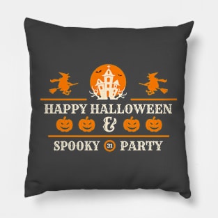 Happy Halloween Spooky Party Pillow