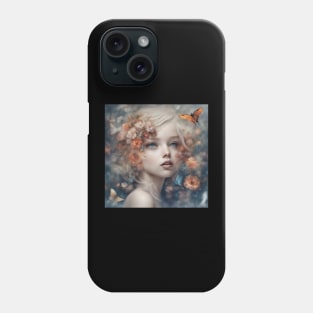 Enigmatic Woman with Intricate Hairstyle Gazing Directly Phone Case