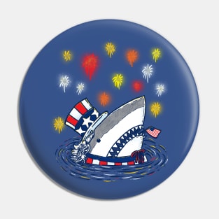 The Patriotic Shark Pin