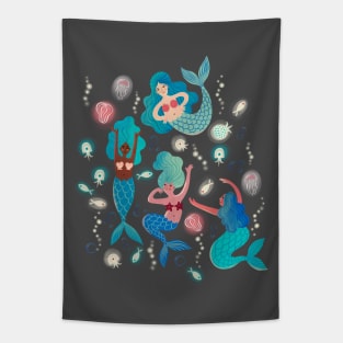 Mermaid Night Lights Tapestry