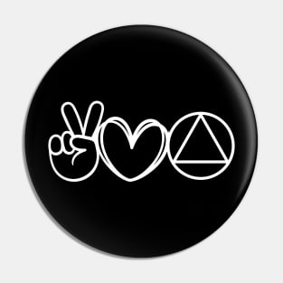 Peace Love Serenity AA Symbol Pin