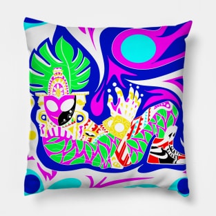 alien mayan lord in stylish sports shoes ecopop Pillow