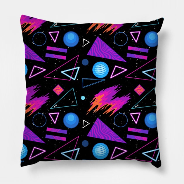 Geometrical Space Pattern Cosmic Pop Art Universe Pillow by Stayhoom