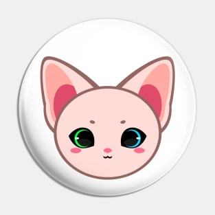 Cute Two Colored Eyes Sphynx Cat Pin