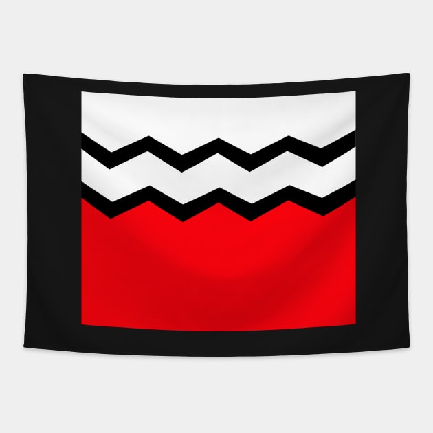 Abstract zigzag - red, black and white. Tapestry by kerens