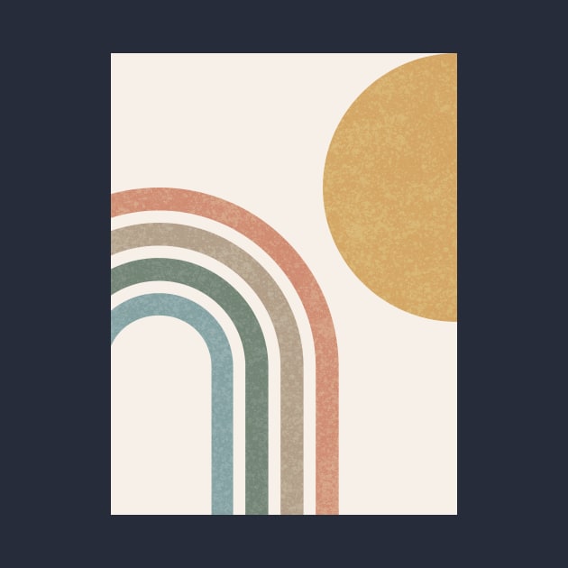 Mid-Century Modern Sun & Rainbow Colorful by moonlightprint