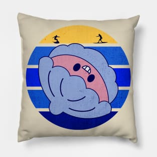 Vintage Sun Kawaii Cute Smiley Shellfish Pillow