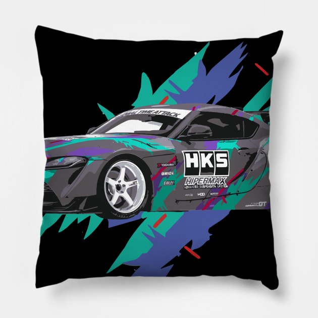 hks a90 supra jdm hypermax Pillow by cowtown_cowboy