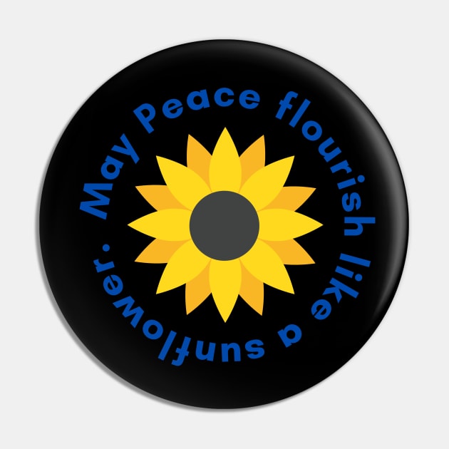 Ukraine Support No War Promote Peace sunflower Pin by Vity