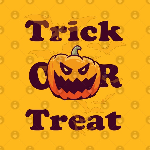 Funny Halloween Gift Trick or treat with scary pumpkin face for men and women by NaniMc