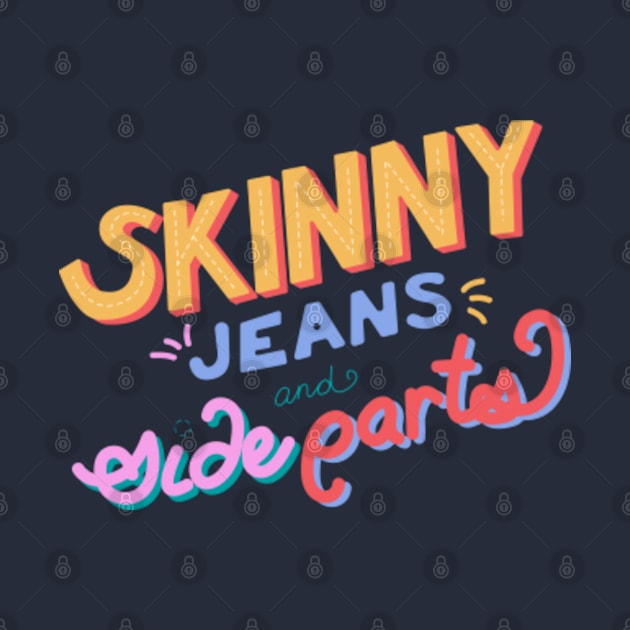 Millennial Skinny Jeans and Side Parts Hand Lettering by lymancreativeco