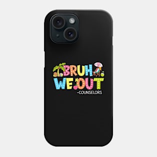 Retro Groovy Bruh We Out Counselors Last Day Of School Phone Case