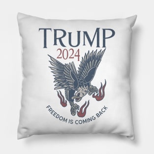 Vintage Trump 2024 - Freedom Is Coming Back Pillow