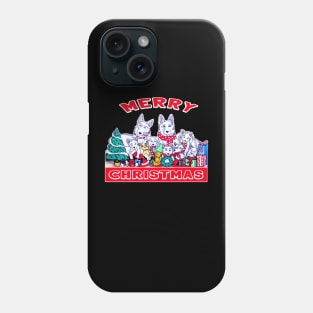 Dog Merry Christmas White German Shepherd Dog Family Holiday Fun Phone Case