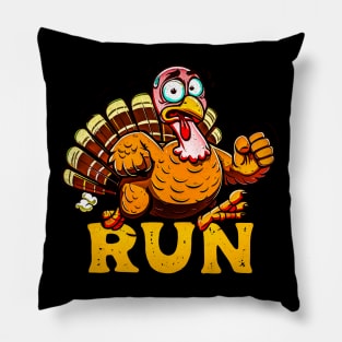 Turkey Trot Running Funny Thanksgiving Costume Run Pillow