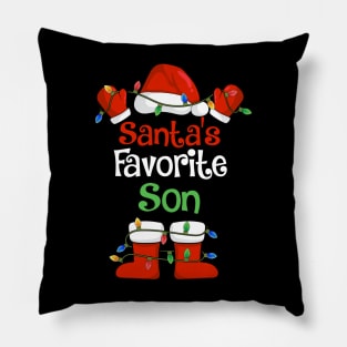 Santa's Favorite Son Funny Christmas Pajamas Pillow