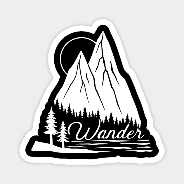 Wander - White Version Magnet by SommersethArt